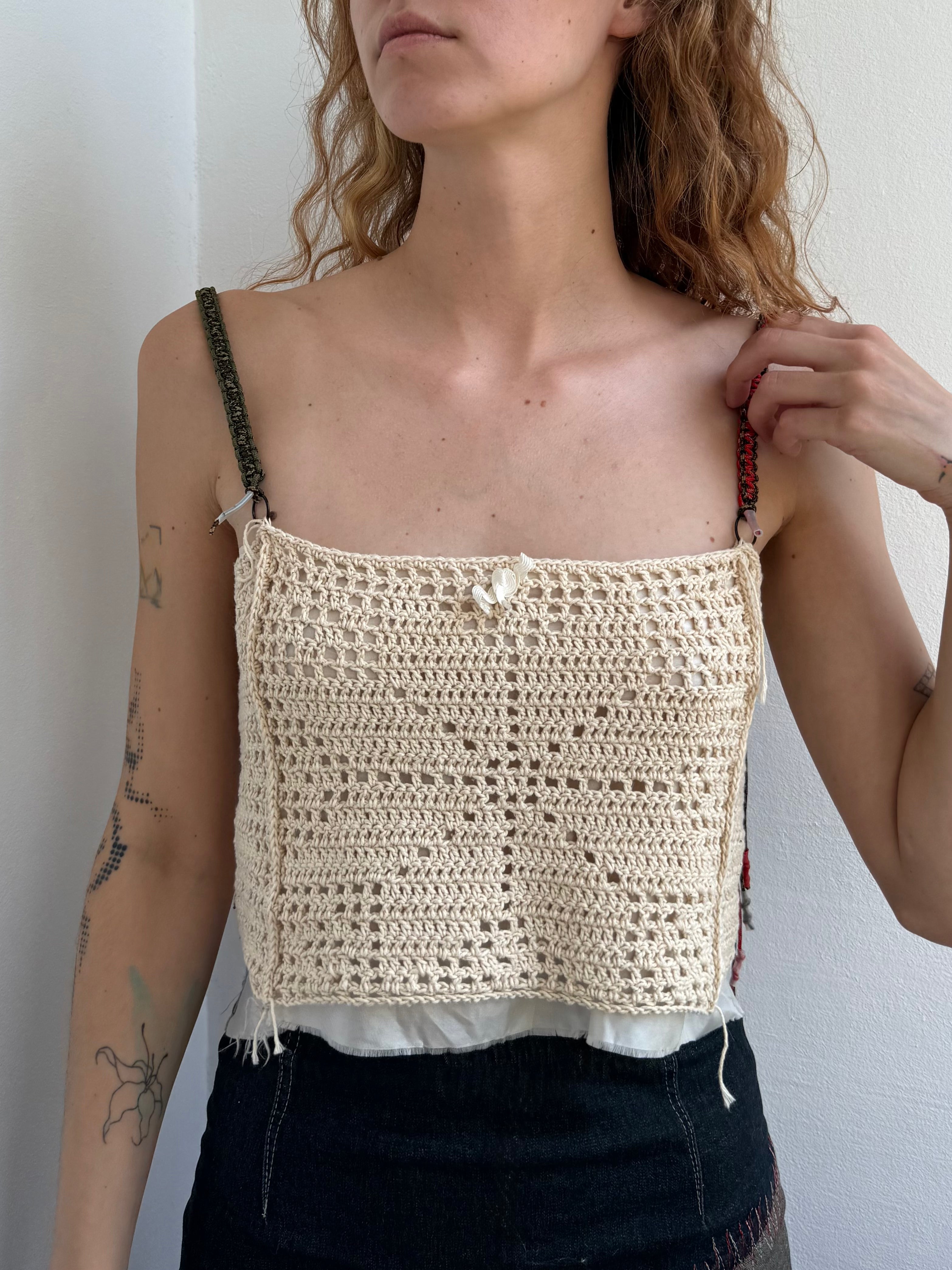 Hand-Crocheted Upcycled Top with Paracord Straps