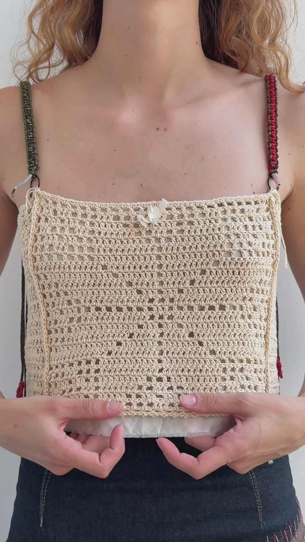Hand-Crocheted Upcycled Top with Paracord Straps